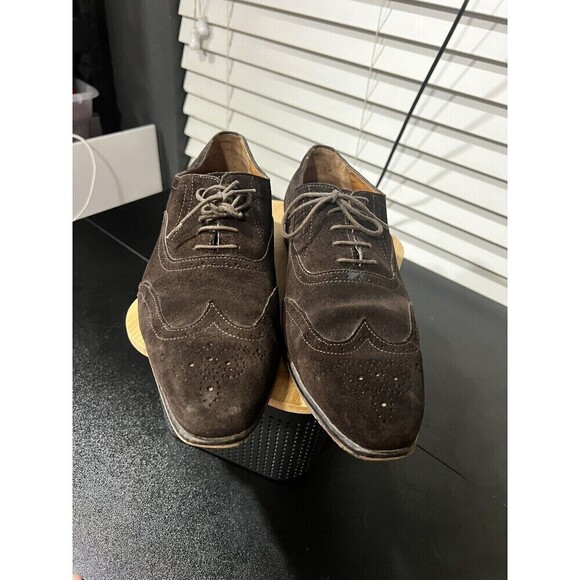 FINSBURY Italian Made Brown Suede Cap Toe Dress Shoes 8 (34) - Picture 2 of 9